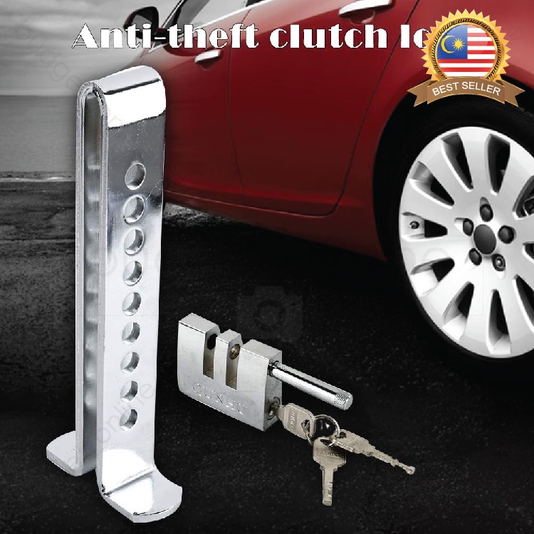 Anti Theft Car Brake Pedal Lock Device Clutch Stainless Steel Security Pedal Lock / Sistem Kunci