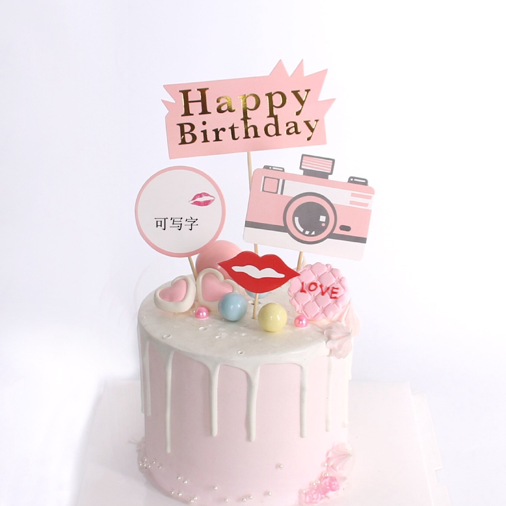 Camera Happy Birthday Cake Decoration Camera Theme Cake Topper