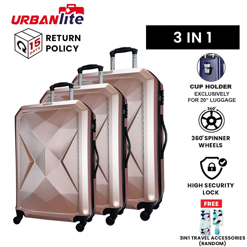 Urbanlite Rubik 3 IN 1 (20”+24”+28”) Hard Case Cup Holder Luggage - ULH9919 #3
