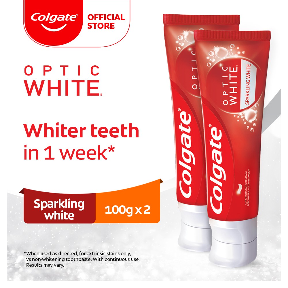 Colgate Optic White Sparkling White Whitening Toothpaste Valuepack 100g ...