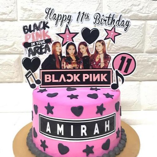 Custom Name Happy Birthday Cake Topper Blackpink Kpop Girl Korea Decoration Kek Printed Nama Party Majlis Hari Jadi Shopee Malaysia