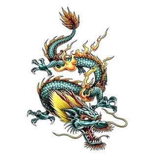 Hot Chinese Dragon Color Blue Dragon Tattoo Sticker Waterproof Men S And Women S Flower Arm Arm Long Lasting Simulation Tattoo Body Painting Shopee Malaysia