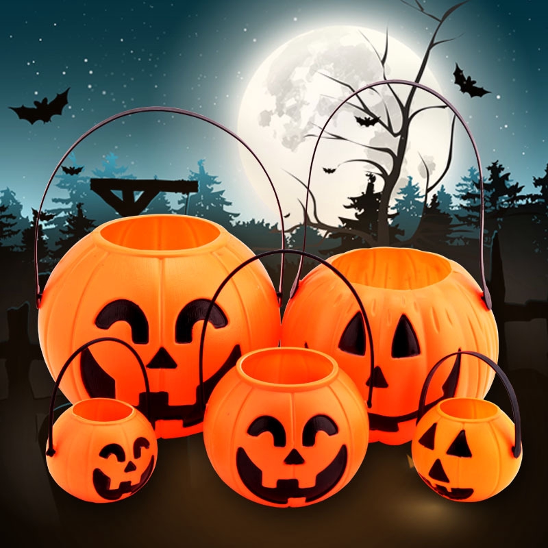 Halloween Spirit Festival Supplies Pumpkin Candy Can Barrel Bucket Bar Decoration Scary Lanterns