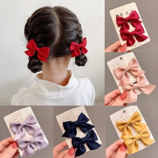 2Pcs/set Cute Children's Hairpin Bow Tie Headdress Princess Hair Accessories Baby Girl Cute Hair Clip