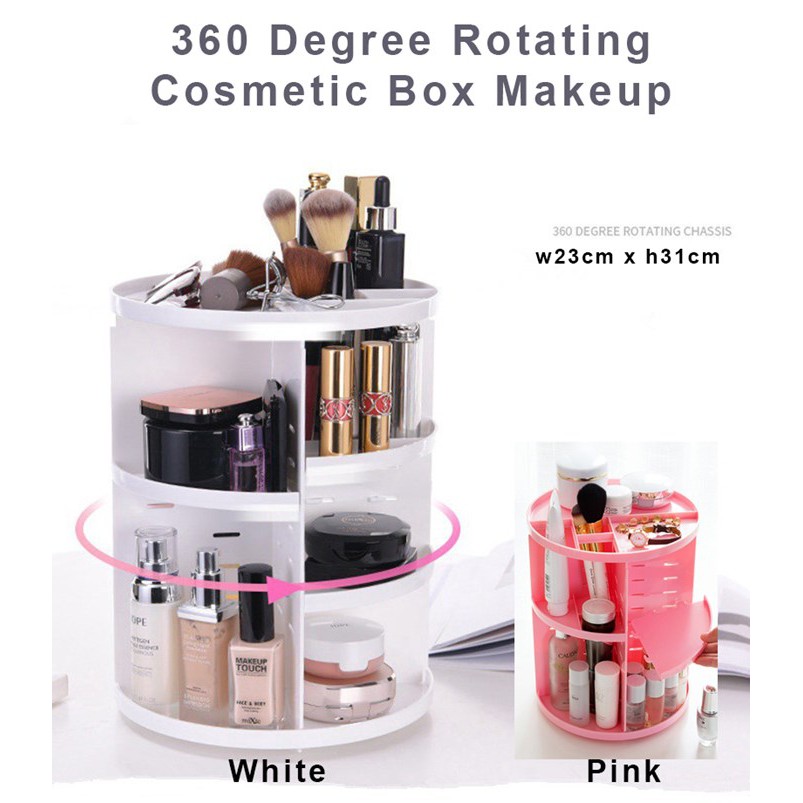 Bekas Simpanan Mekap berpusing Multifunction 360 Rotating Cosmetic