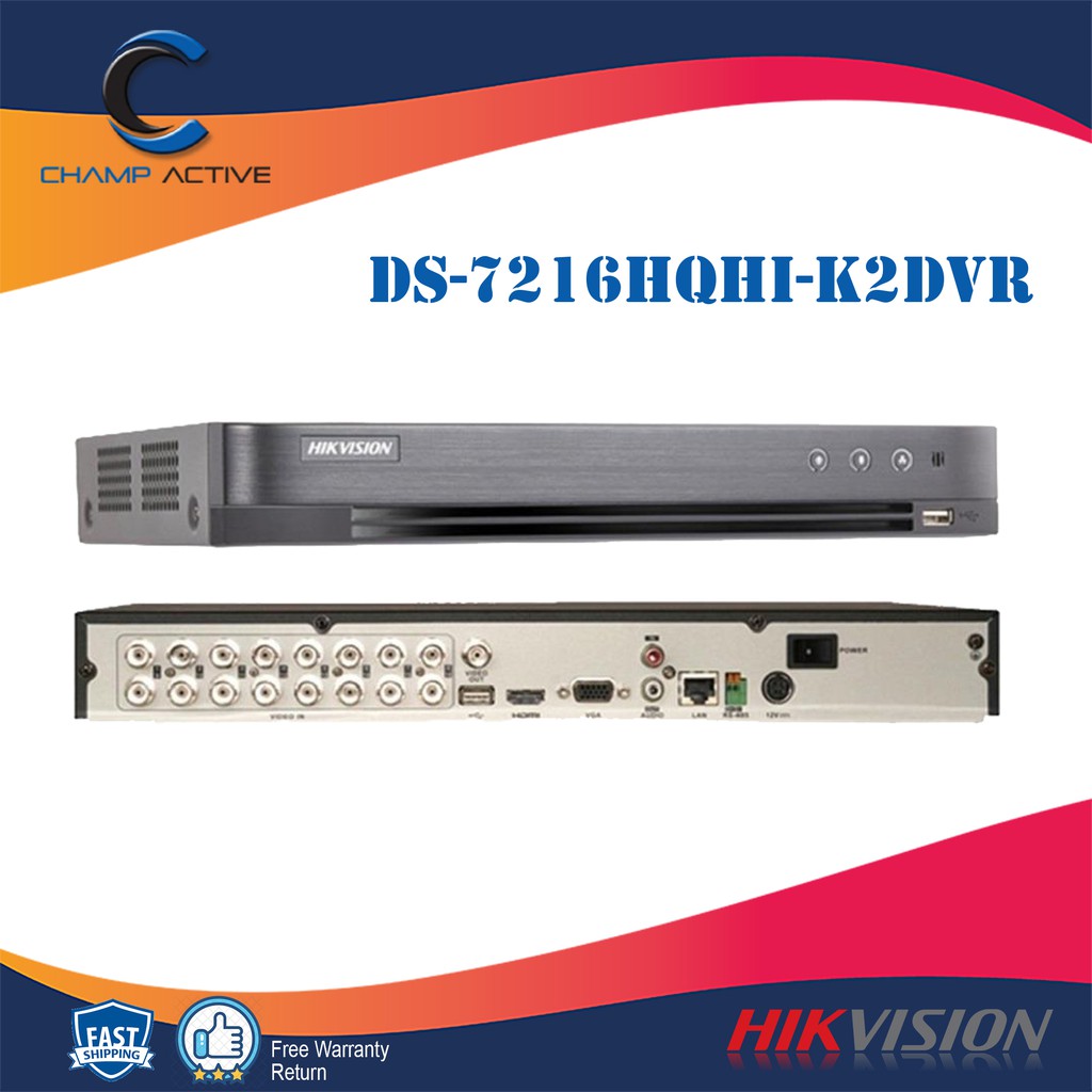 Hikvision 1080p Ds 7216hqhi K2 16 Channel 4 In 1 Turbo 4 0 Dvr Shopee Malaysia