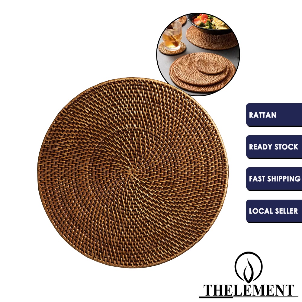 Handmade Rattan Placemat Natural Colour Various Size Round and