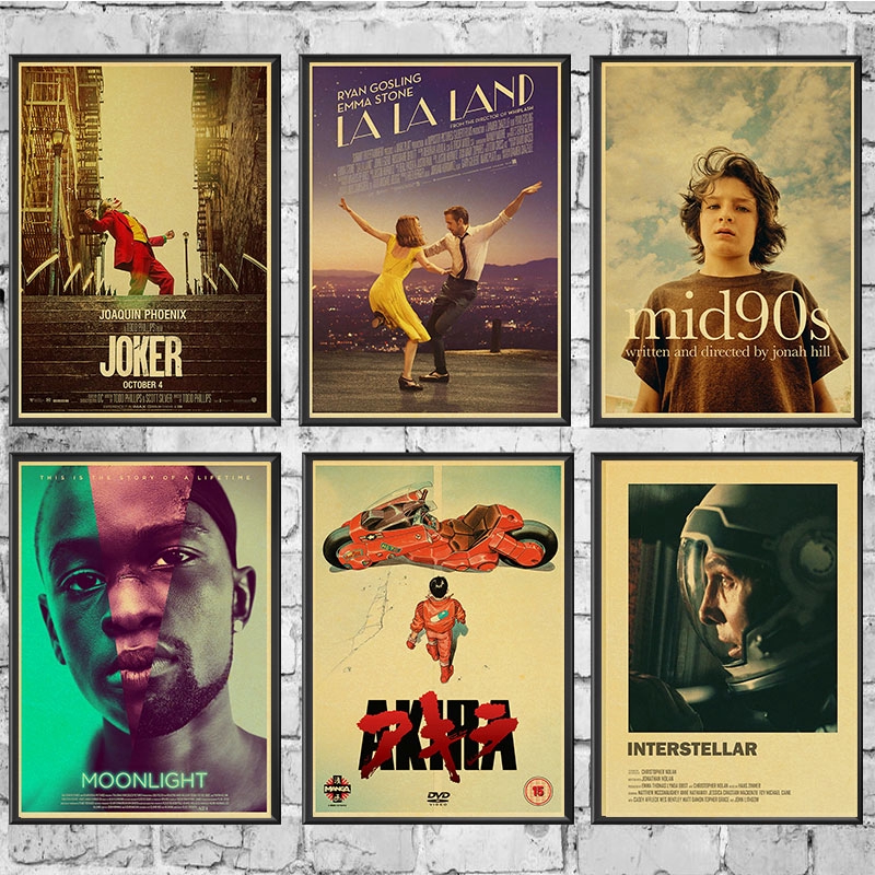 Vintage Classic Movie Joker/Pulp Fiction/Parasite Retro Poster Kraft Paper Home Room Art Print Wall Posters