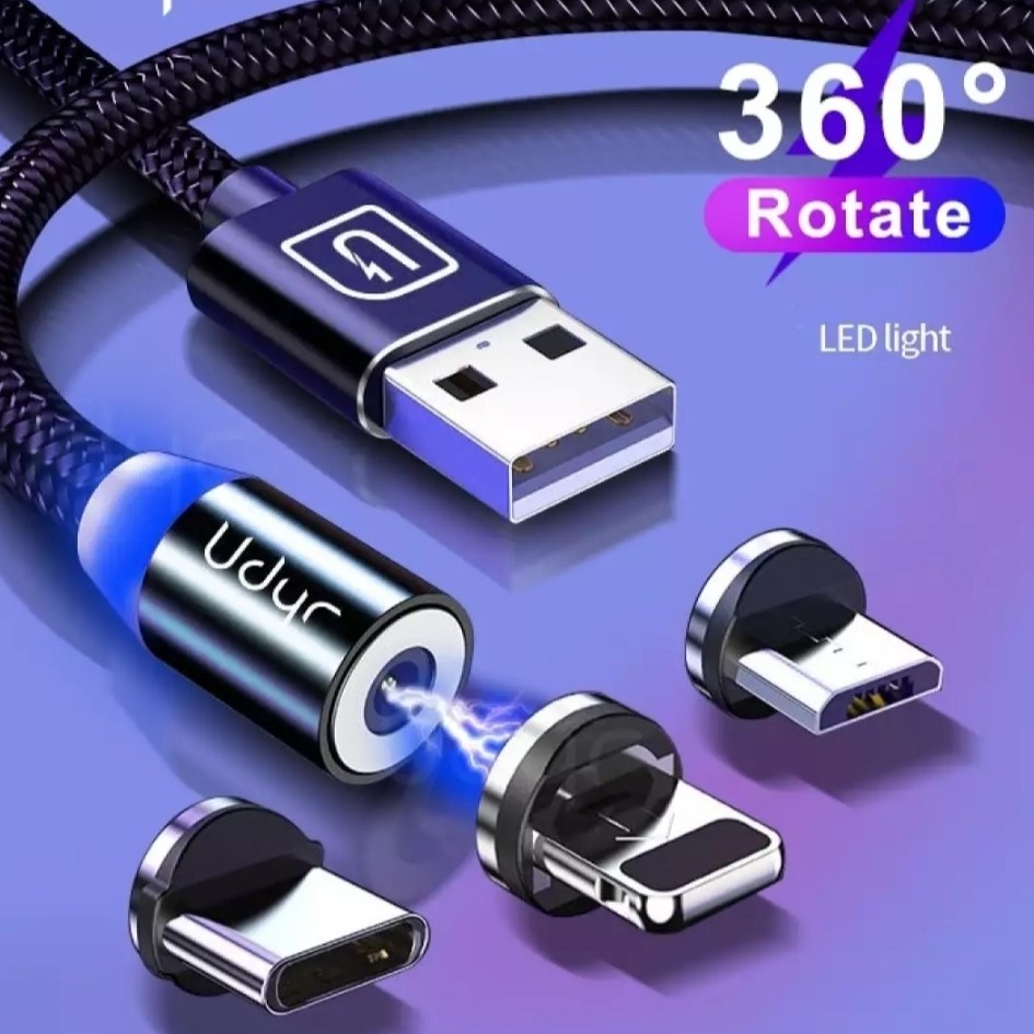 1/2Meter XCable 3A Fast Charge AllInOne 360 Metal Cable