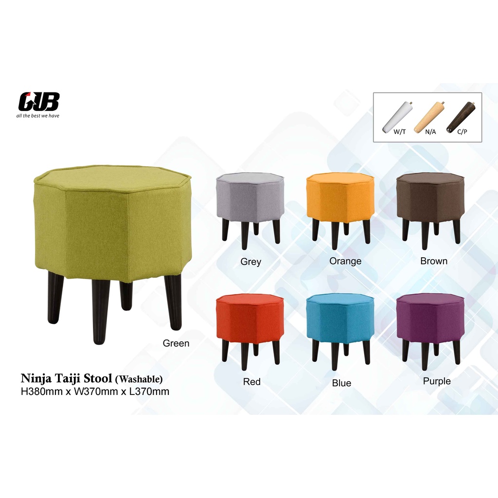 STARS Perabot Washable Seat Cover Soft Cuhsion Stool Bangkul Kain Strong Wooden Frame Fabric Stool Mini Sofa Side Chair