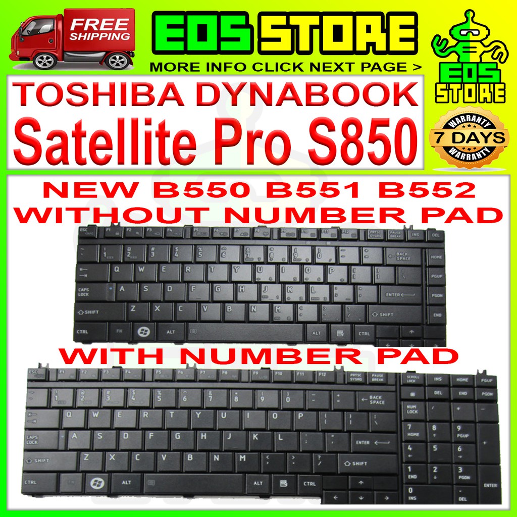 computer keyboard bluetooth keyboard Toshiba Dynabook Satellite Pro S850  S750 L21 220C/W B550 B551 B552 Notebook Laptop | Shopee Malaysia