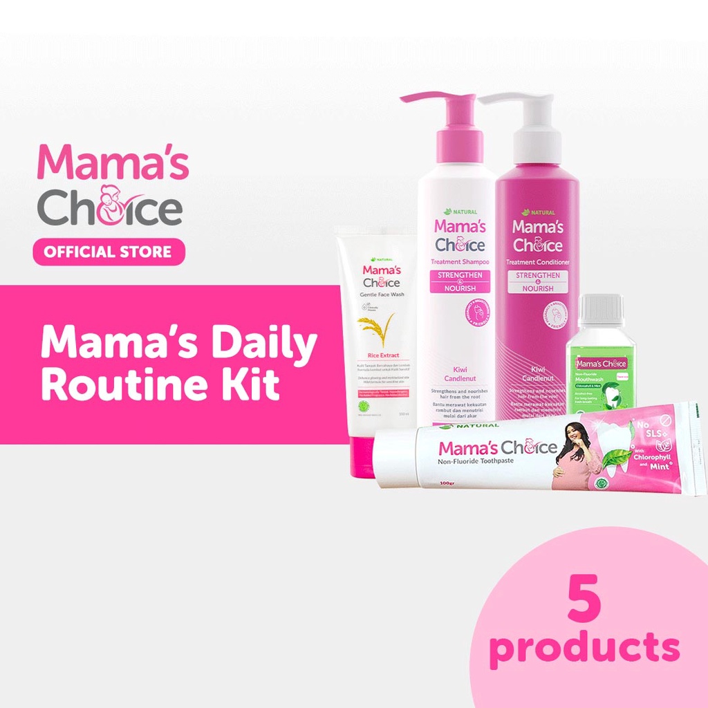 Mama's Choice Daily Routine Kit (Toothpaste + Mouthwash + Face Wash
