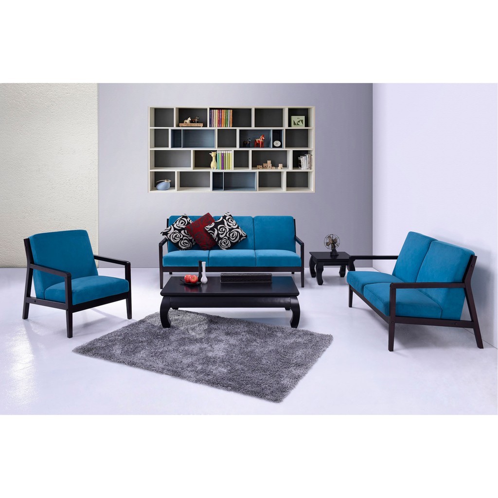 Ready Stock ] Jarblo Mint 1 Seater Wooden Sofa With Cushion / Sofa 1 Tempat Duduk / 1人座沙发