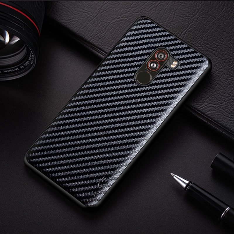 shopee: Carbon Fibre texture Phone Case for Xiaomi Pocophone F1 Fashion Design Soft Cover Coque for Xiaomi Pocophone F1 Case (0:1:Colours:Black;1:0:Models:Pocophone F1)