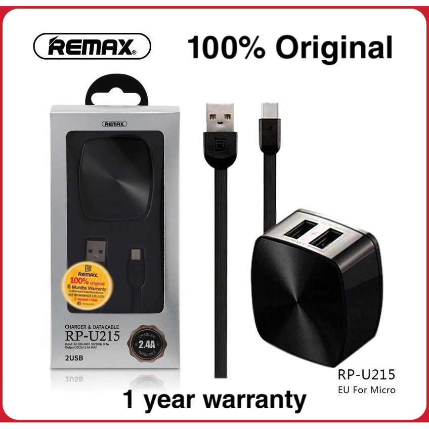Remax Oiginal Usb Charger RP-U215 2.4A Dual USB Port Fast ...