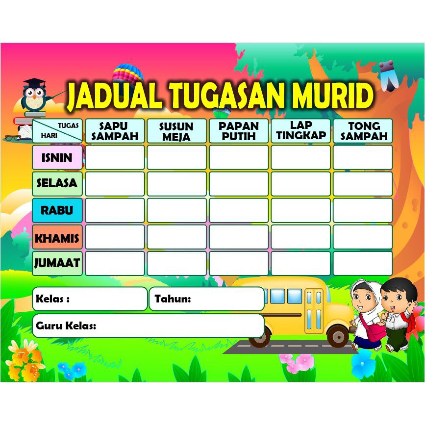 jadual bertugas kelas boleh edit