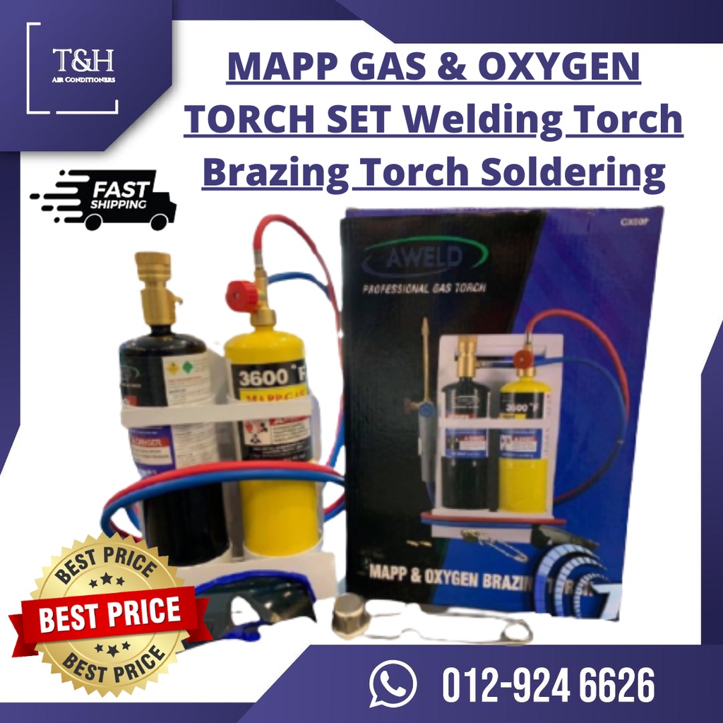 MAPP GAS & OXYGEN TORCH SET Welding Torch Brazing Torch Soldering  Shopee Malaysia