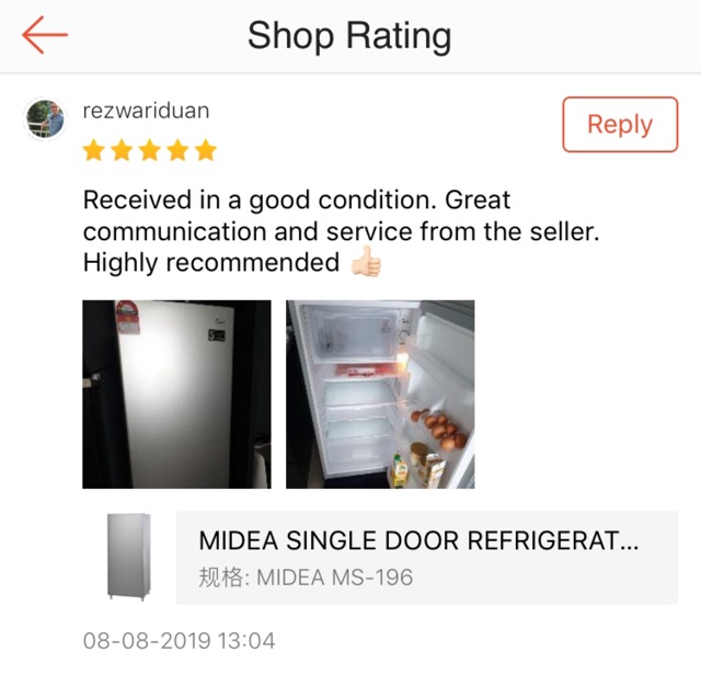 Midea Single Door Refrigerator 156l Ms 196 Shopee Malaysia