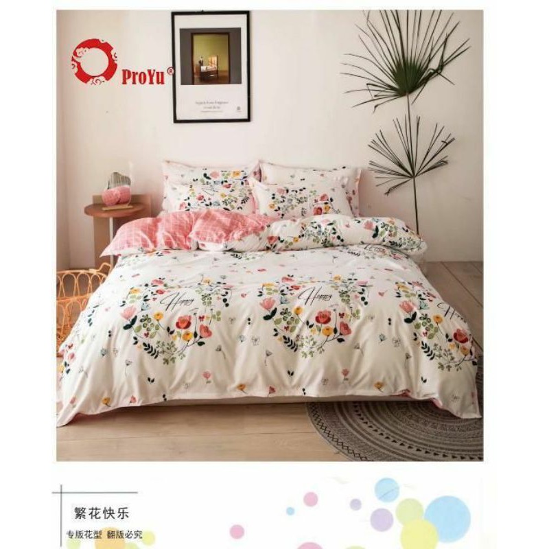 1500tc Corak Big Sale 7 In 1 Queen King Size Bed Sheet Bedding Set With Comforter Shopee Malaysia