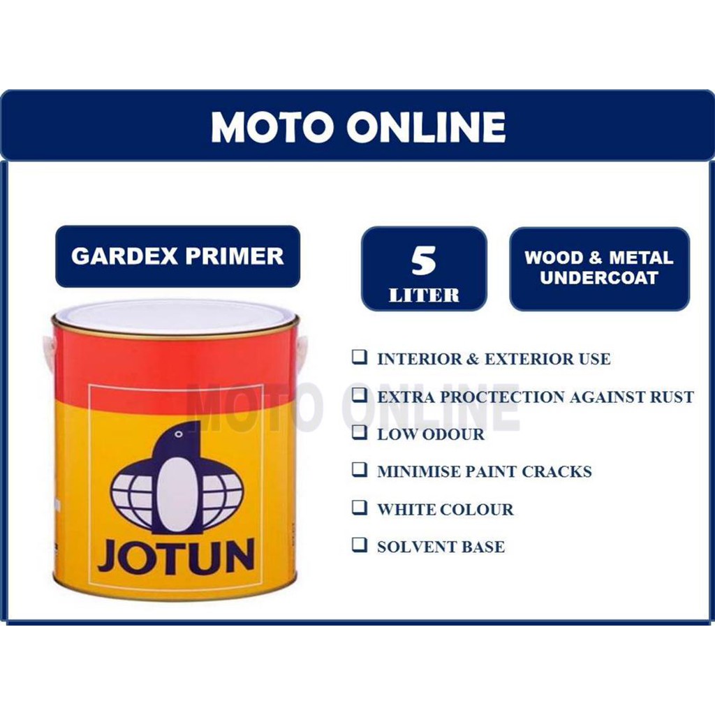 Jotun Gardex Primer 5LT White/ Wood & Metal Undercoat/ kayu & besi