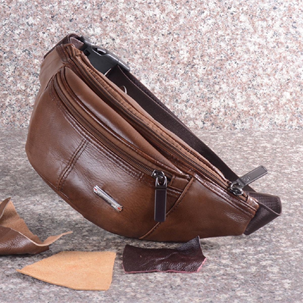 mens leather waist pack