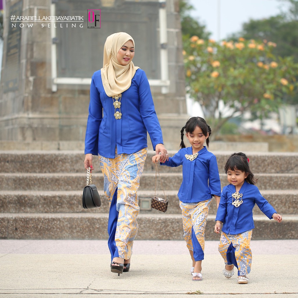 ARABELLA KEBAYA  BATIK  SEDONDON MOM GIRL ROYAL BLUE 