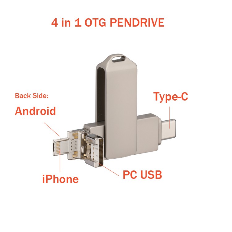 New 4in1 OTG USB Pendrive Flash Drives 512GB External Drive for TypeC