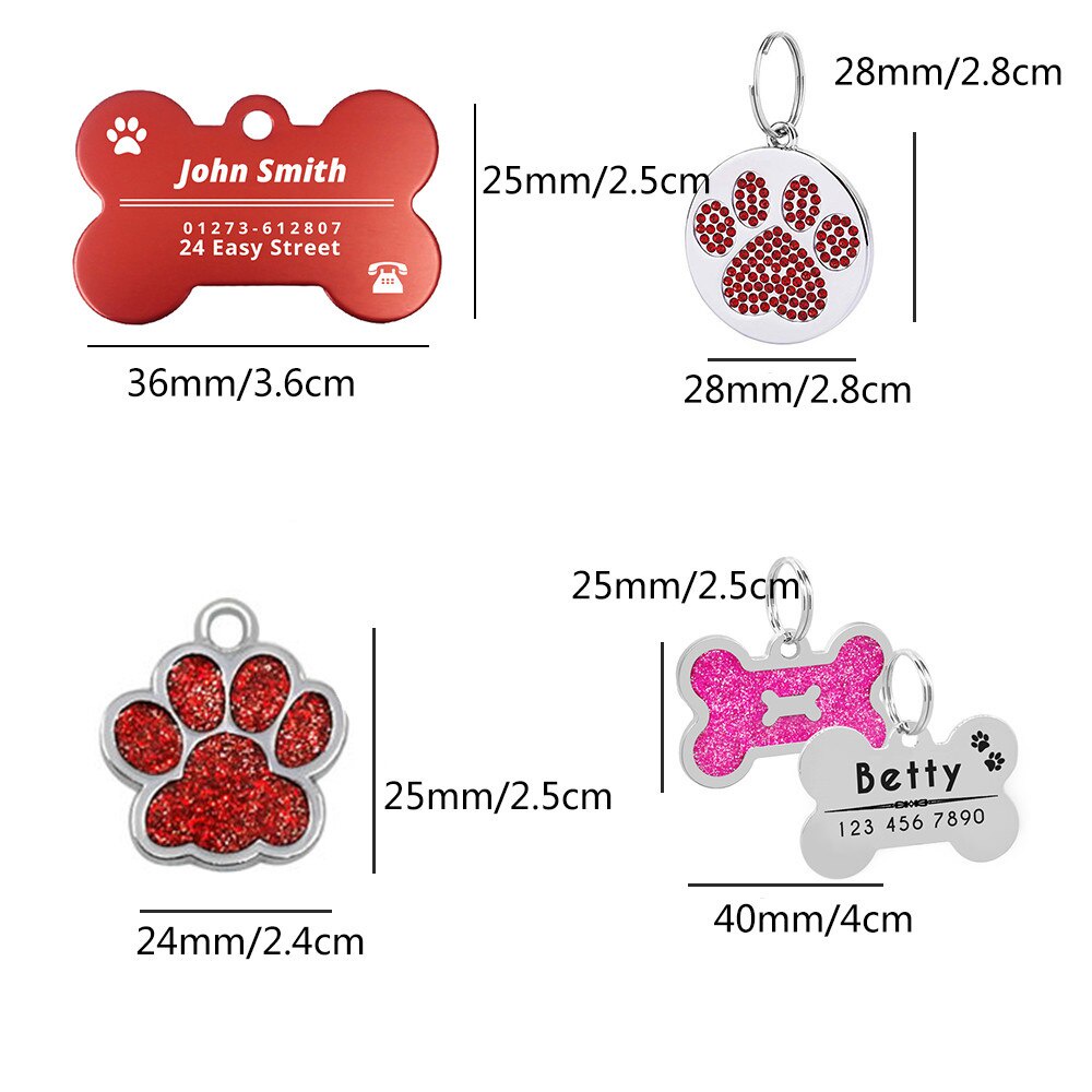 Personalized Dog Tag Address Tags for Dogs Collar Id Tags Custom