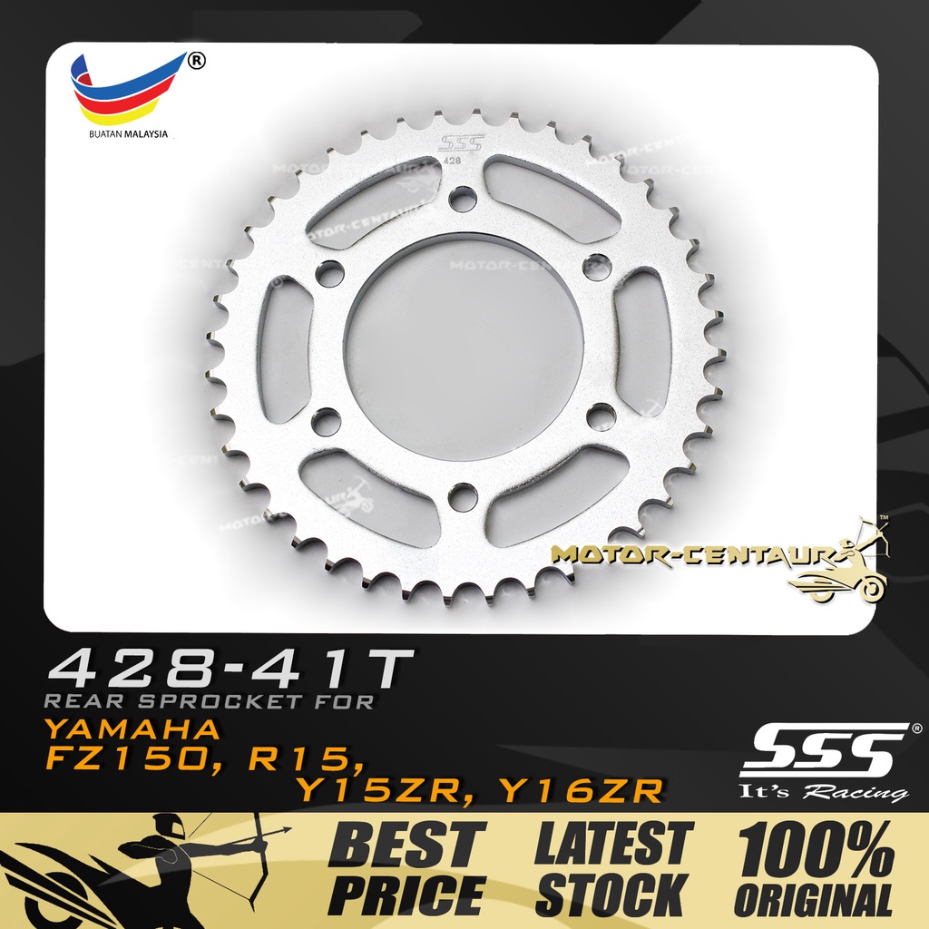 GEGANCU BELAKANG SSS STEEL REAR SPROCKET FZ15042841T FOR YAMAHA