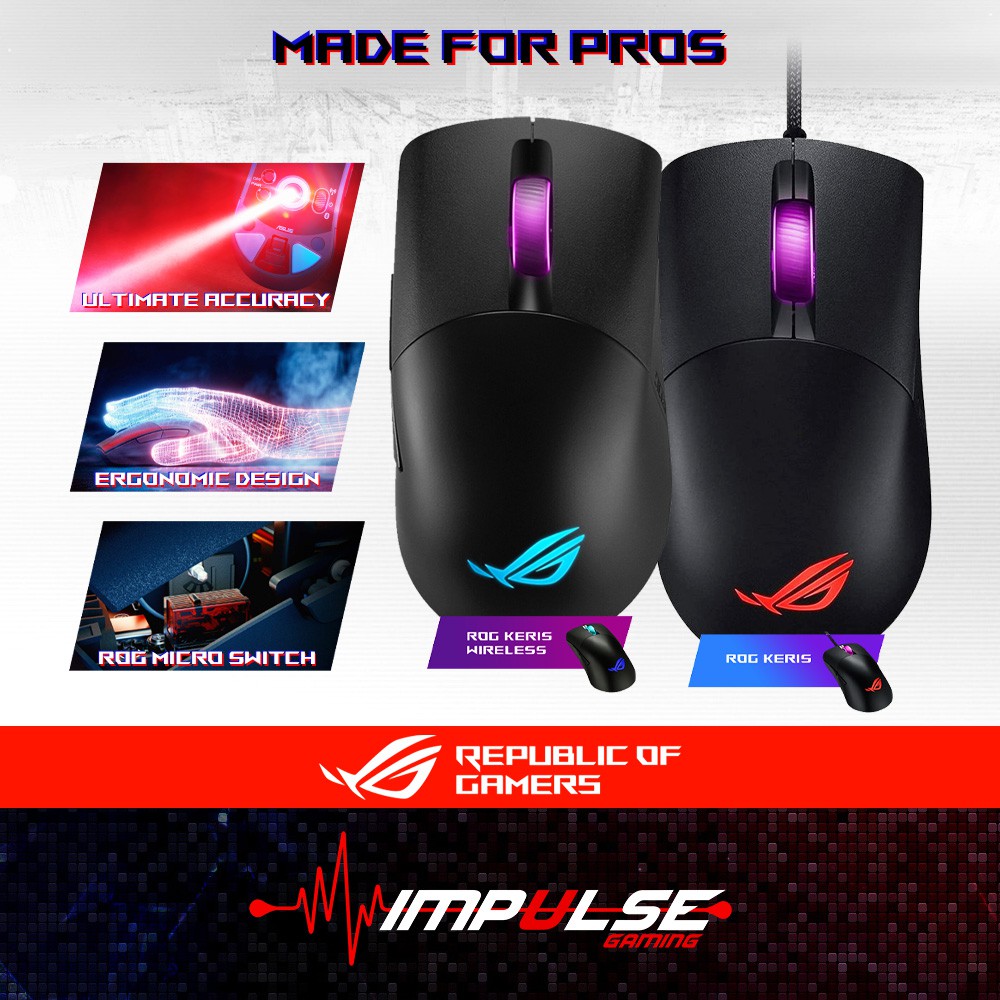 Asus Rog Gaming Mouse Keris Wired Wireless Lightweight Fps Aura Sync Rgb Lighting Shopee Malaysia