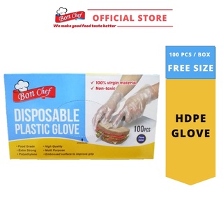 HDPE Disposable Plastic Glove 100pcs [ FREE Size ]