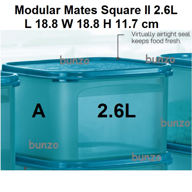 Tupperware Modular Mates Square II 2.6L - 1pc
