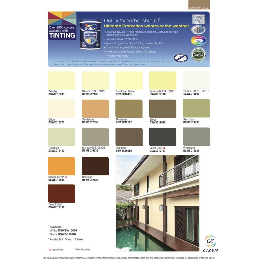 Dulux 5l Weathershield Paint Exterior Paint Cat Luar Rumah Shopee Malaysia