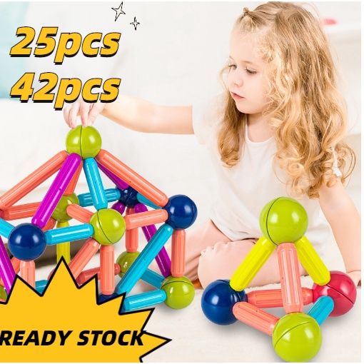 42pcs Kids Magnetic Stick Balls Building Toy Blocks High Quality 3D ...