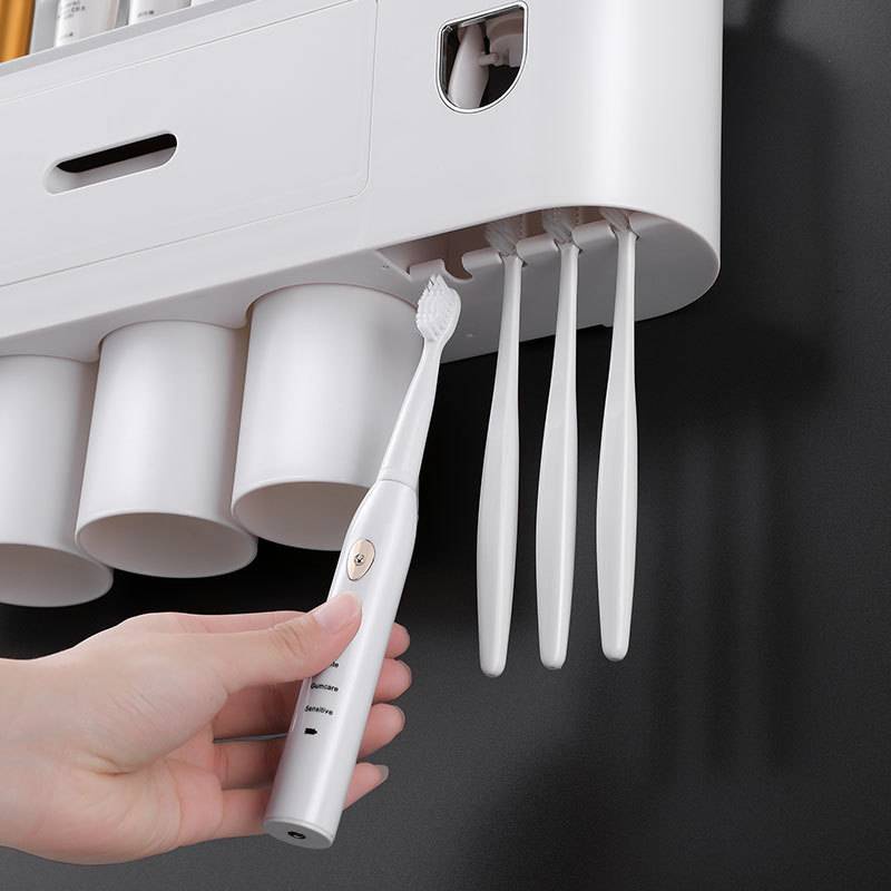 Bathroom Toothbrush Holder Gargle Cup Automatic Toothpaste Holder