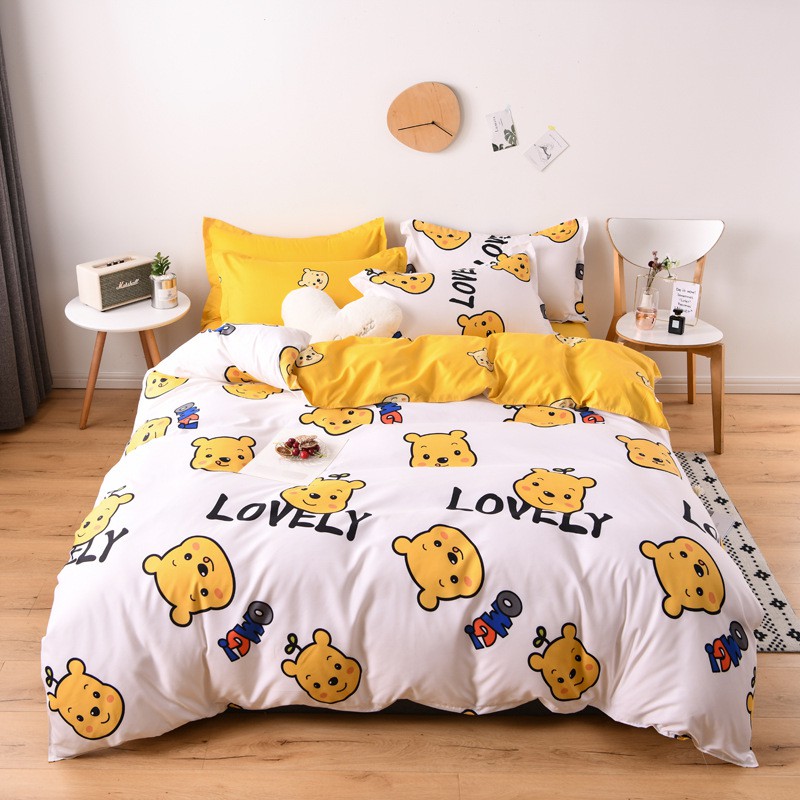 4 In 1 Bedding Set Flat Bed Sheet, King Size Bed Sheets Duvet