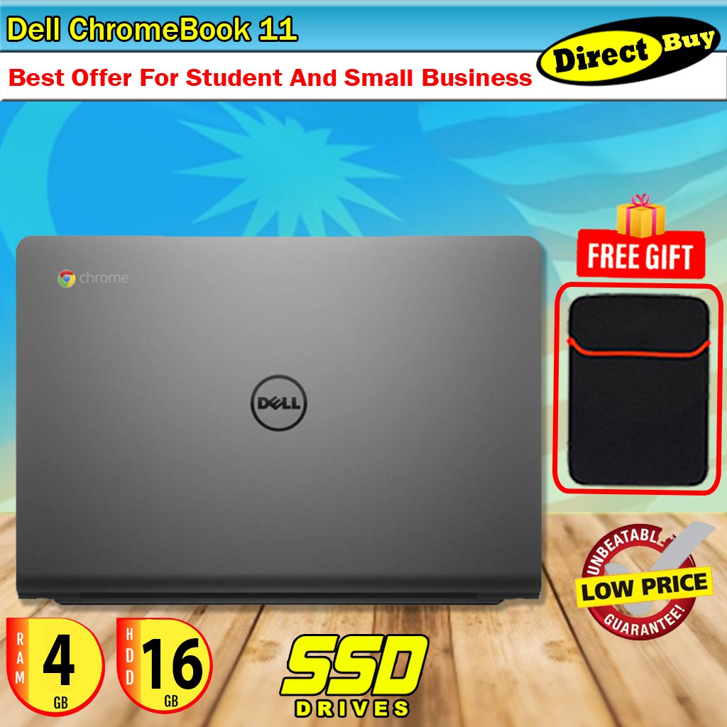 Dell Chromebook 11intel Celeron 2955u 4gb Ram 16gb Ssd Hdmi 11 6 Screen Shopee Malaysia