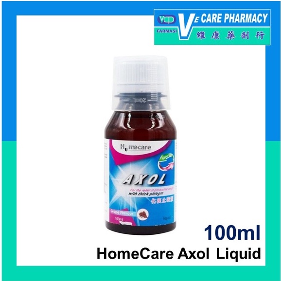 [Exp 07/2025] Homecare Axol Liquid Syrup 100ml (Grape Flavour) Relief