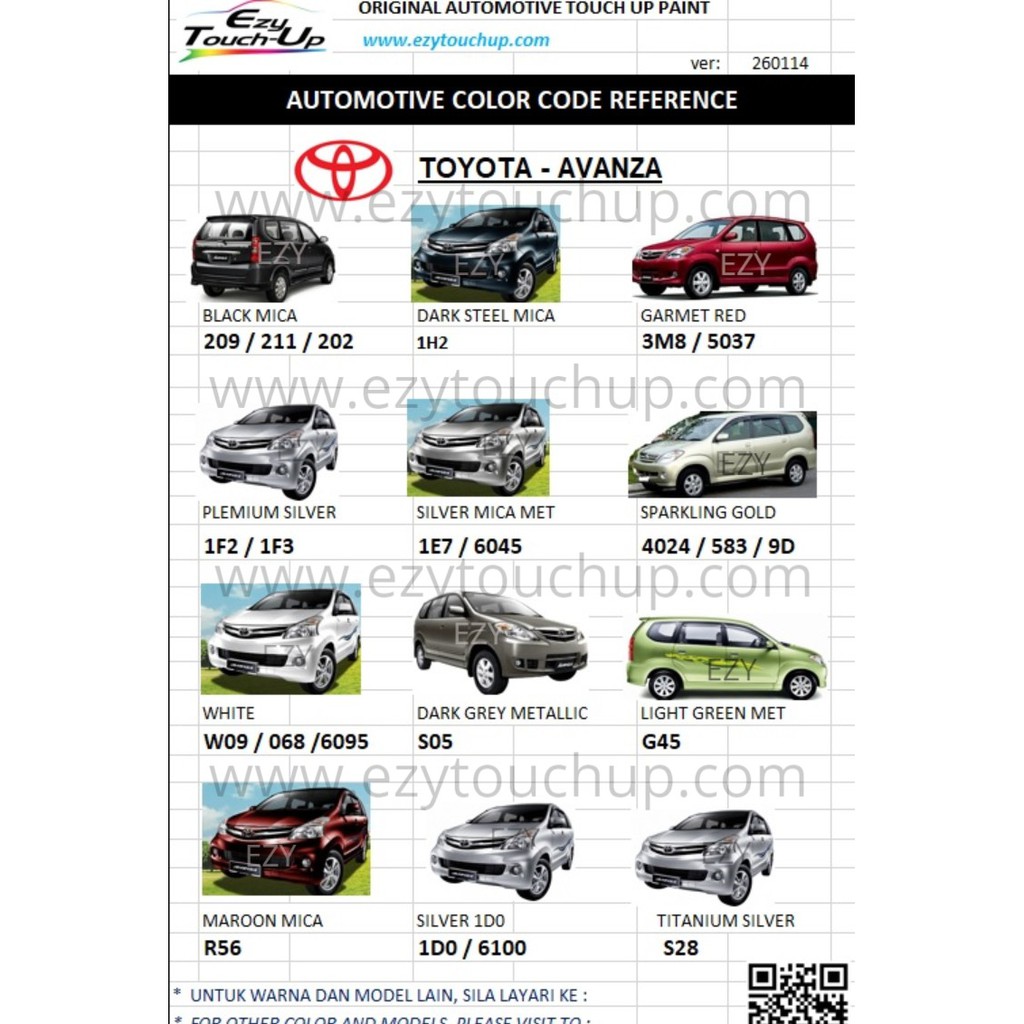 Toyota Avanza Original Touch Up Paint Ezy Touch Up