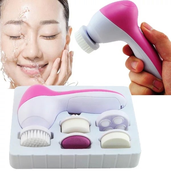 5 in 1Electric Facial Washing Brush Cleaning Machine Face Skin Care  Vibrator Massager Beauty Tool Replaceable Head Brush | Shopee Malaysia