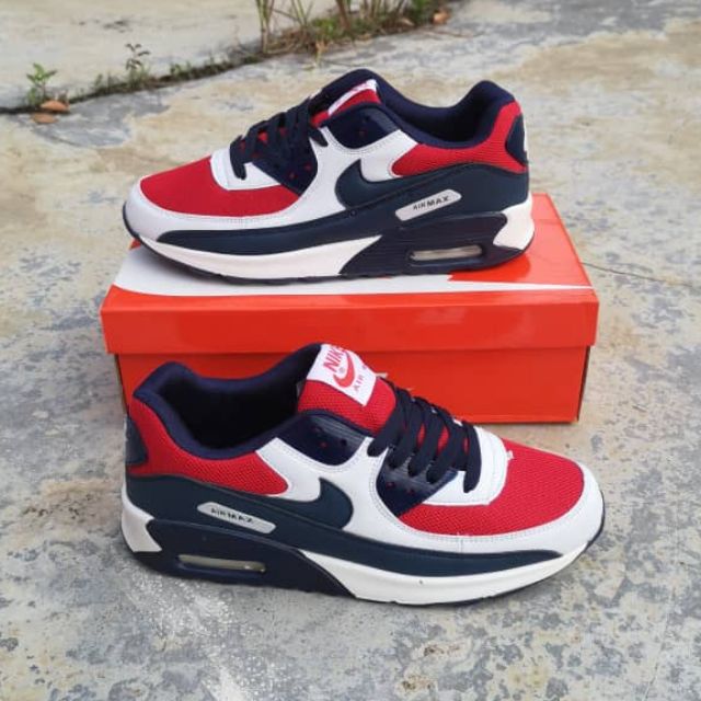 nike air max 90 navy blue and red