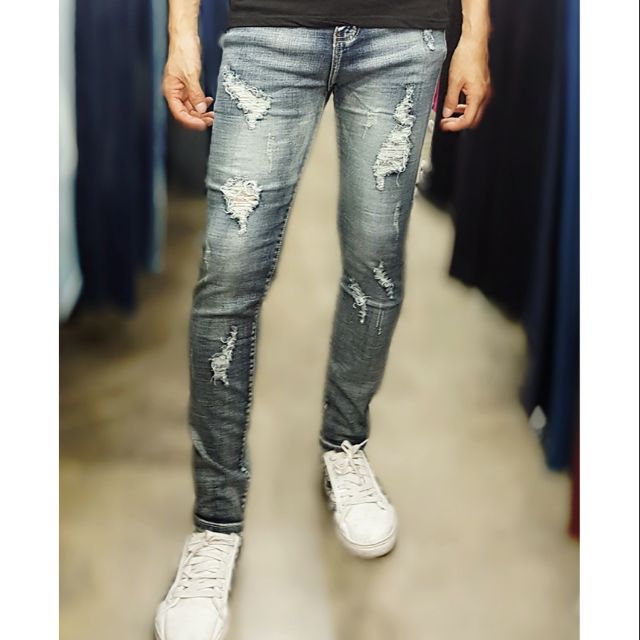 Seluar Jeans Koyak Skinny Lelaki / Men's Ripped Skinny ...