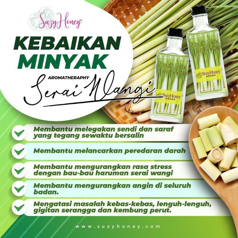 Buy Minyak Serai Wangi Minyak Urut Minyak Buang Angin Suzyhoney Natural Prodak Tiada Bahan Kimia Seetracker Malaysia