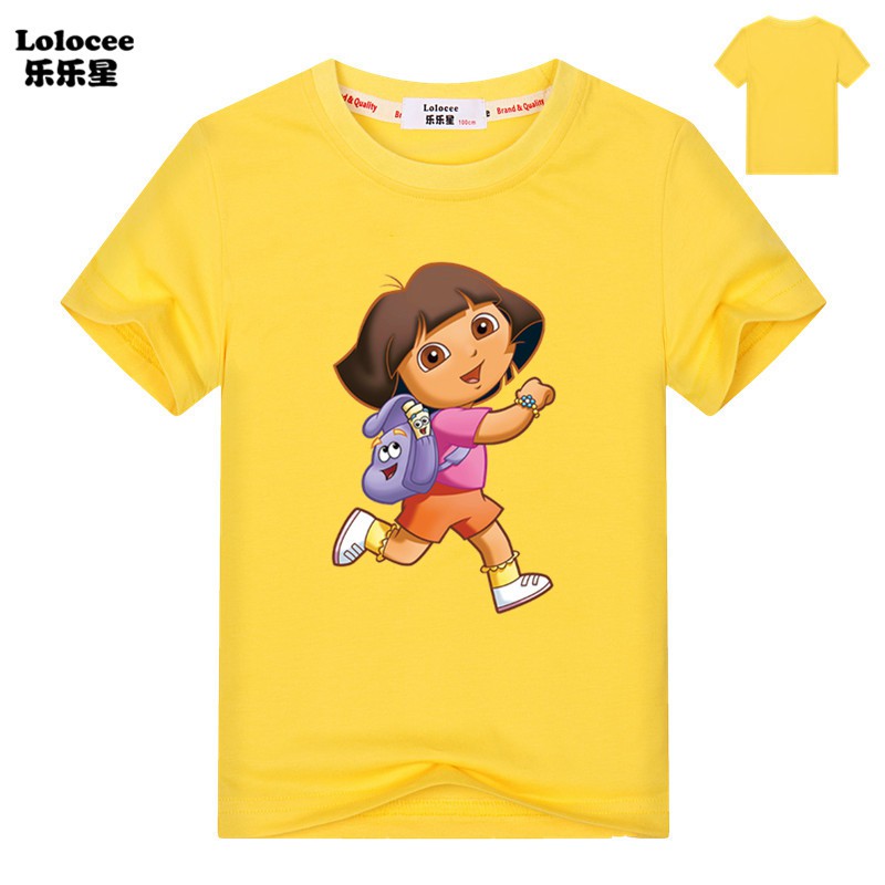 Dora The Explorer Cute T Shirt For Girls Summer Party Tops Toddler Girls Cotton Clothes Shopee Malaysia - dora roblox shirt