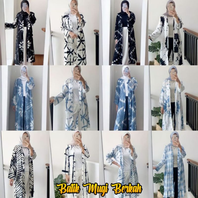 OUTER SABYAN SHIBORI LONG VEST TIE DYE RAYON MATERIAL WOMEN'S CARDIGAN HITS LATEST CARDIGAN