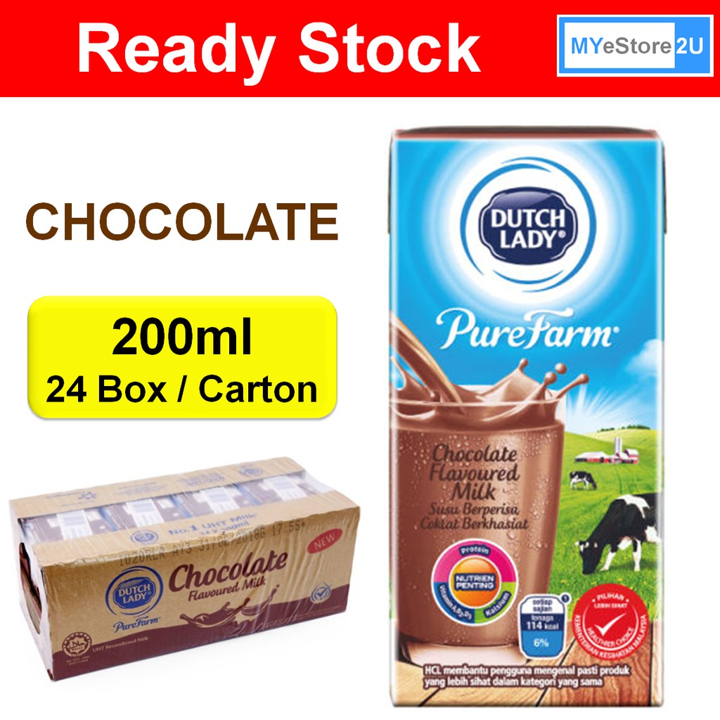 Dutch Lady Purefarm UHT Milk - Chocolate (24 x 200ml ...