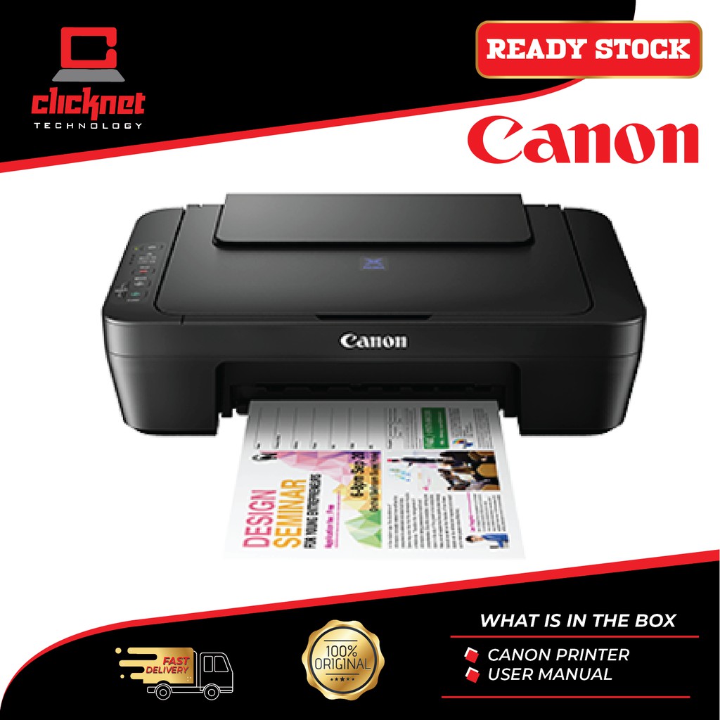 Canon Printer Pixma E470 Black (Color Print, Scan, Copy, Wireless