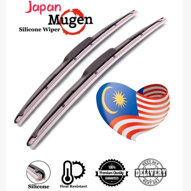 Japan Mugen Silicone Wiper Blade Wipe Pembasuh Cermin Kereta Wira Axia