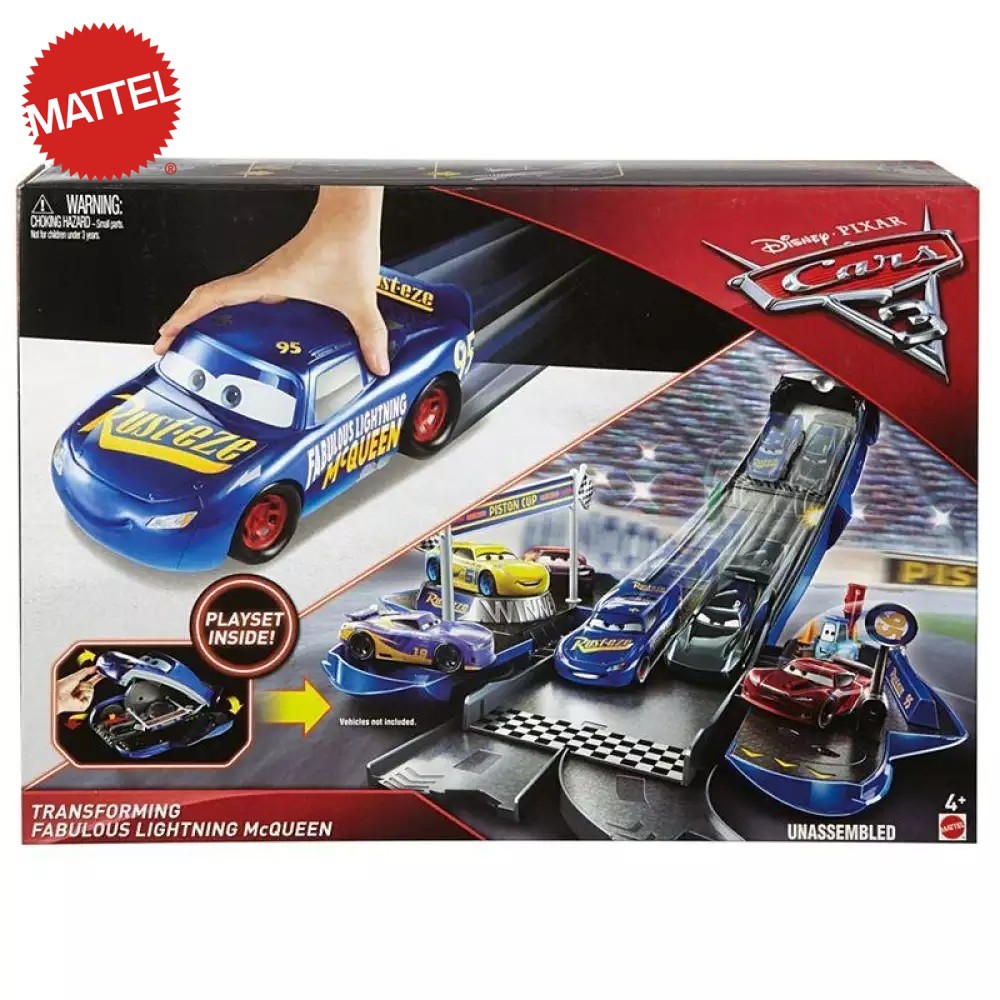 transforming lightning mcqueen playset