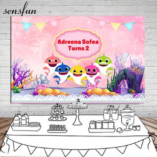 Shark Baby Backdrop Pink Ocean Baby Girl Shower Birthday Party Photography Backgrounds Shopee Malaysia